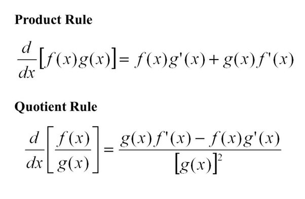 Quotient and product rule