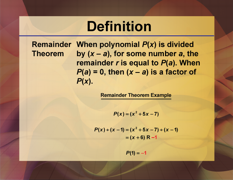 state remainder theorem